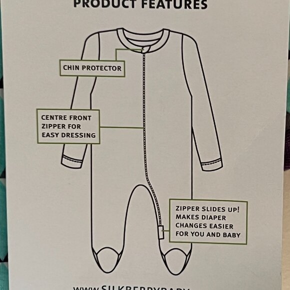 Silkberry Baby Printed Footed Sleeper.  Bamboo.  6-12 month NWT! - Picture 5 of 7